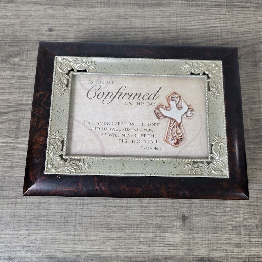 Cottage Garden Confirmation Photo Frame Music Box‎